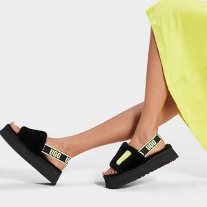 Ugg Disco Slide in black and green